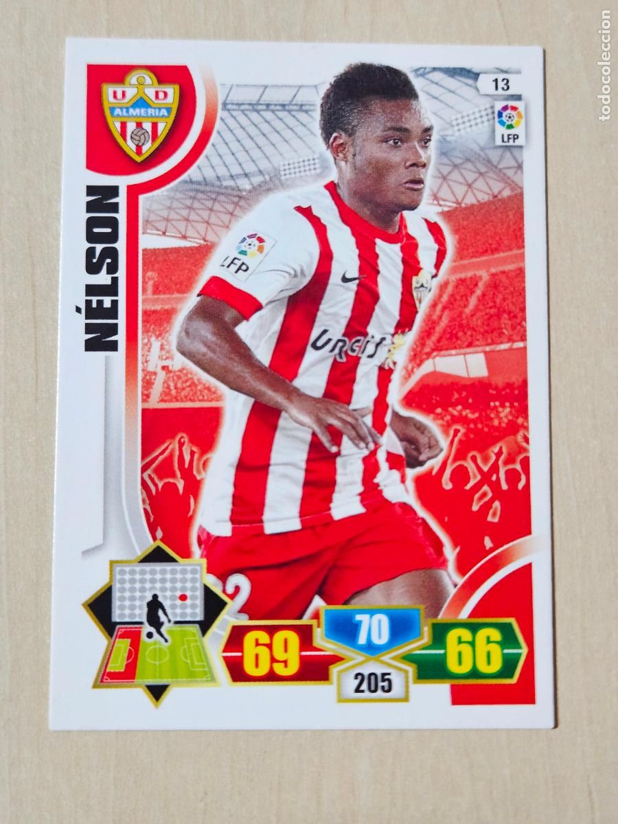 Fu&szlig;ball-Sticker: FICHA N&ordm; 13 NELSON - ADRENALYN 13 14 - PANINI 2013 -14 - CROMO - ALMERIA