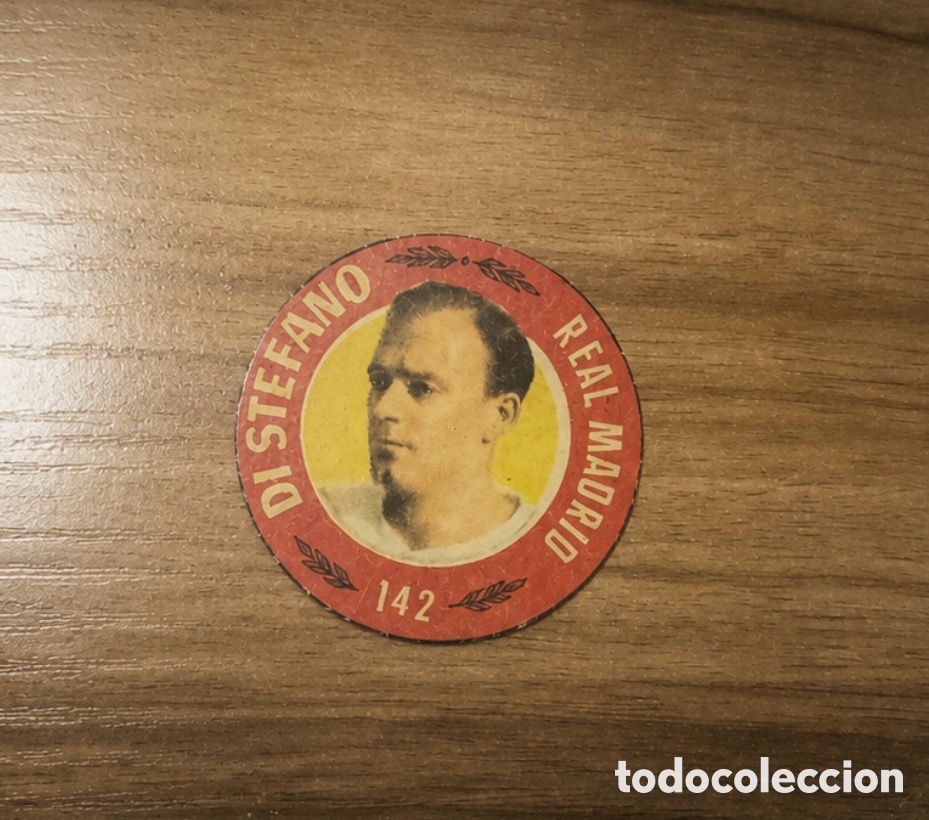 Fu&szlig;ball-Sticker: 1955 DI STEFANO REAL MADRID N&ordm; 142 BRUGUERA CROMO CIRCULAR