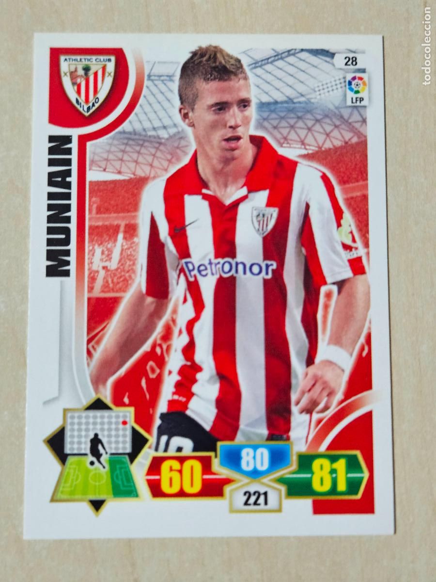 Figurine di Calcio: FICHA N&ordm; 28 MUNIAIN - ADRENALYN 13 14 - PANINI 2013 -14 - CROMO - ATHLETIC DE BILBAO
