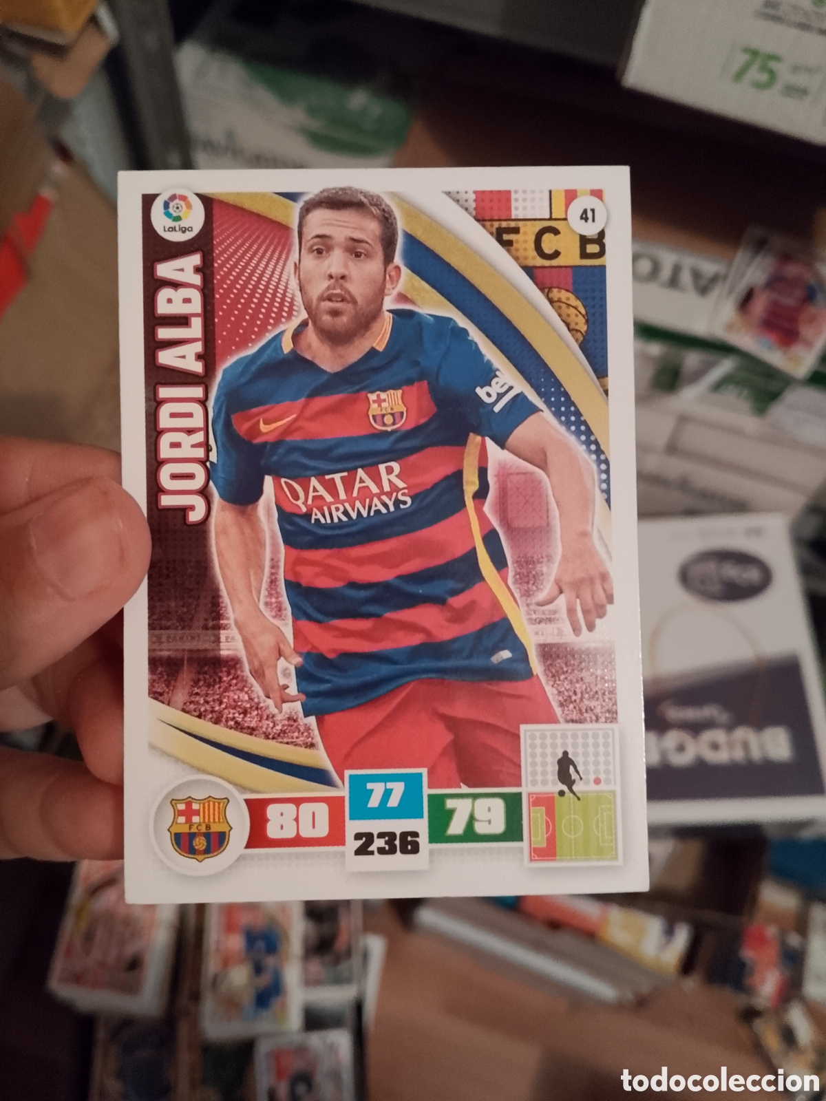 Cromos de f&uacute;tbol: 41 JORDI ALBA BARCELONA BAR&Ccedil;A CARD CROMO TARJETA LIGA F&Uacute;TBOL ADRENALYN 15-16 PANINI 2015 2016