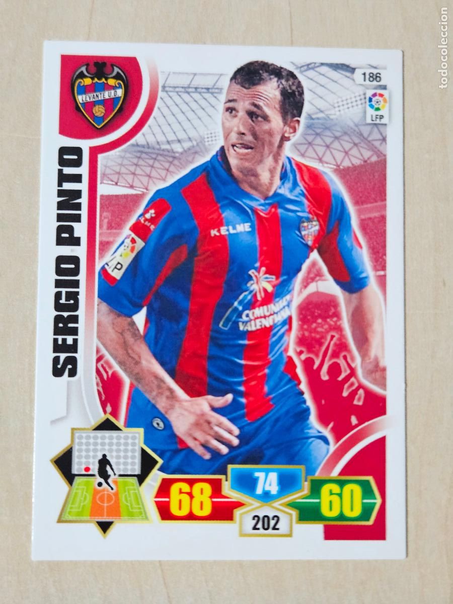 Cromos de f&uacute;tbol: FICHA N&ordm; 186 SERGIO PINTO - ADRENALYN 13 14 - PANINI 2013 -14 - CROMO - LEVANTE