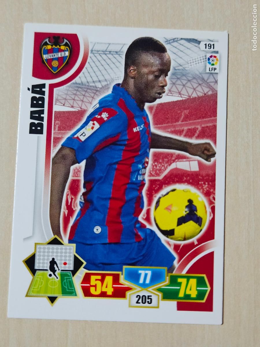 Cromos de f&uacute;tbol: FICHA N&ordm; 191 BABA - ADRENALYN 13 14 - PANINI 2013 -14 - CROMO - LEVANTE
