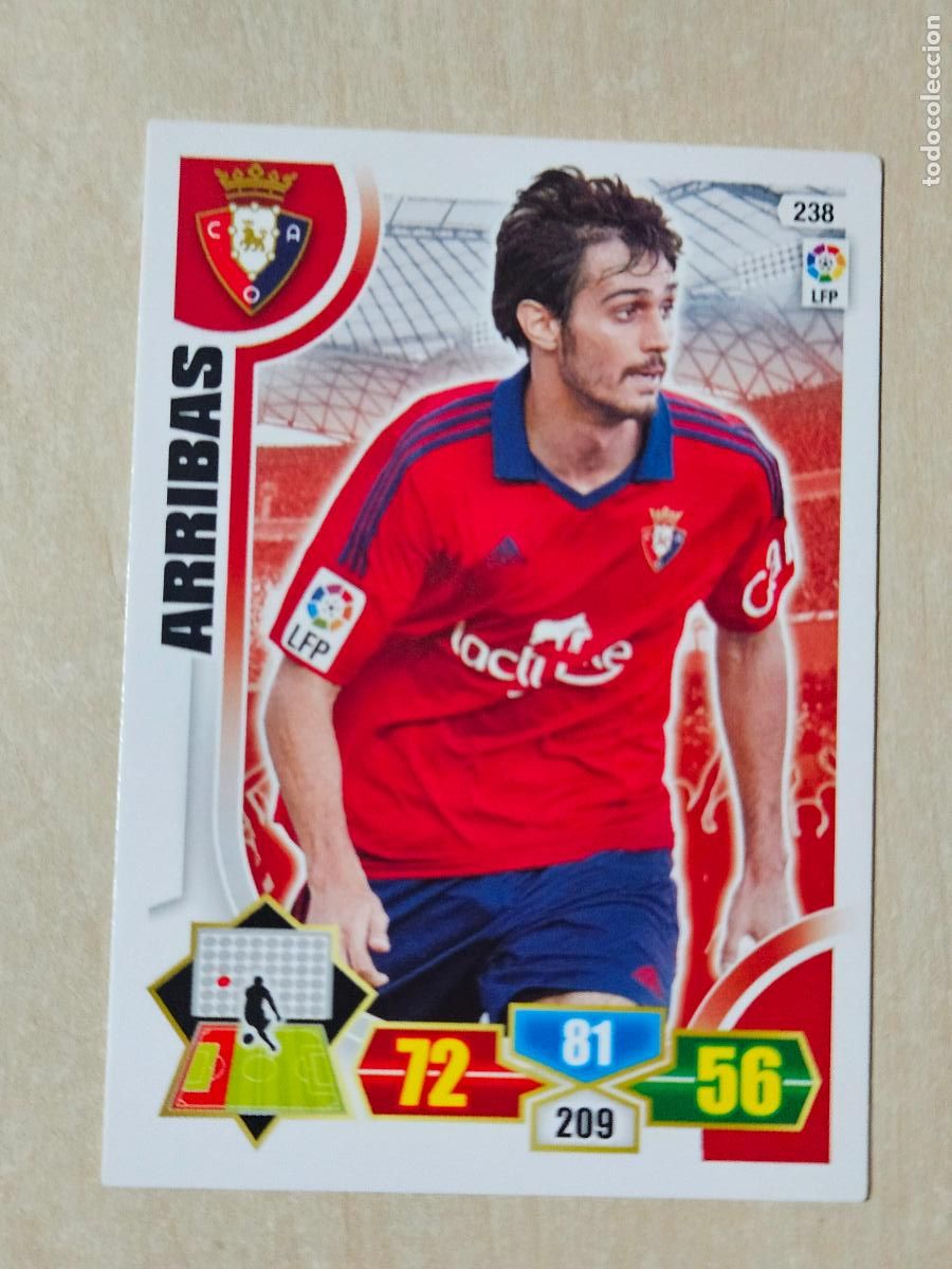 Cromos de f&uacute;tbol: FICHA N&ordm; 238 ARRIBAS - ADRENALYN 13 14 - PANINI 2013 -14 - CROMO - OSASUNA