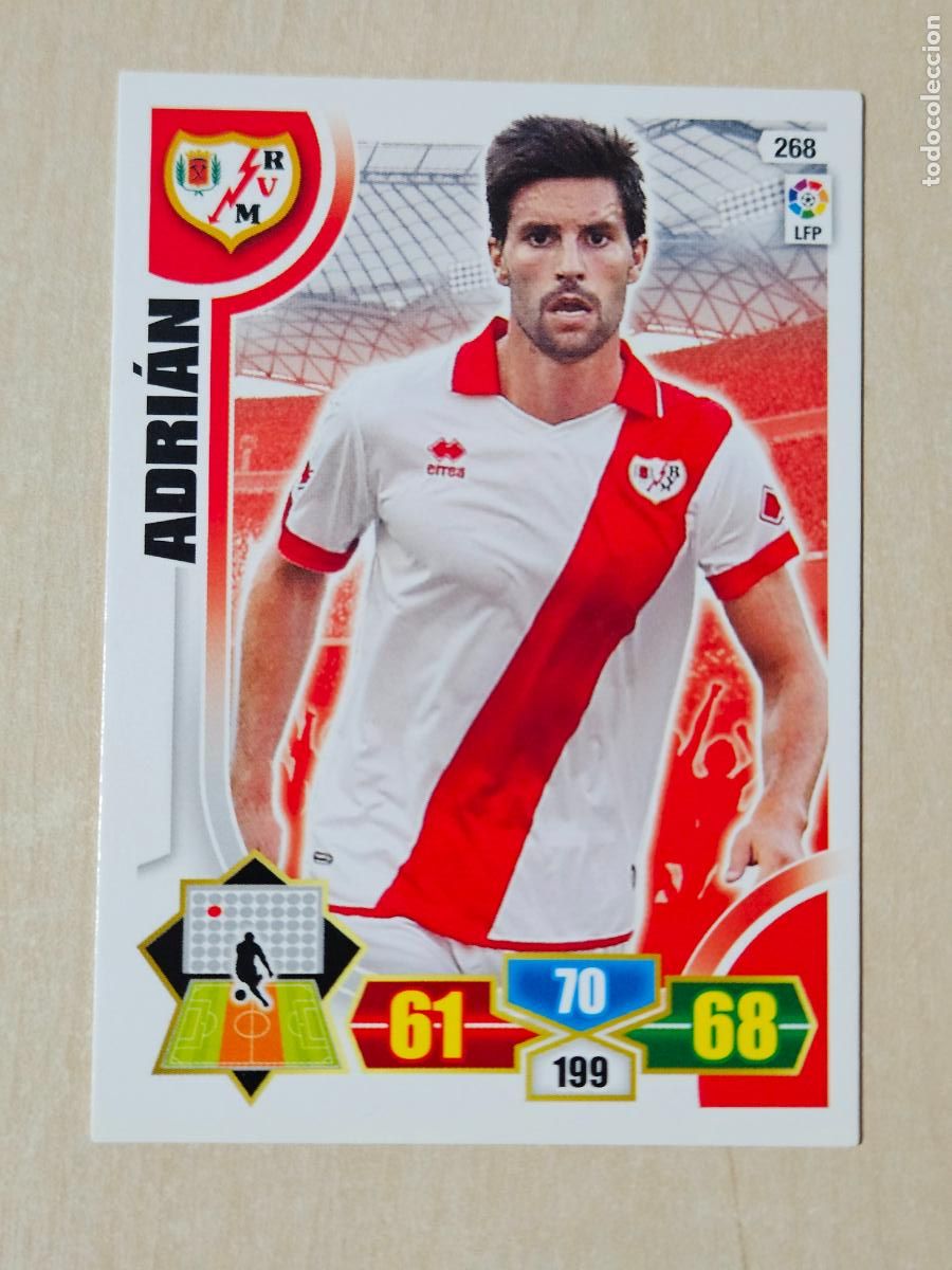 Cromos de f&uacute;tbol: FICHA N&ordm; 268 ADRIAN - ADRENALYN 13 14 - PANINI 2013 -14 - CROMO - RAYO VALLECANO