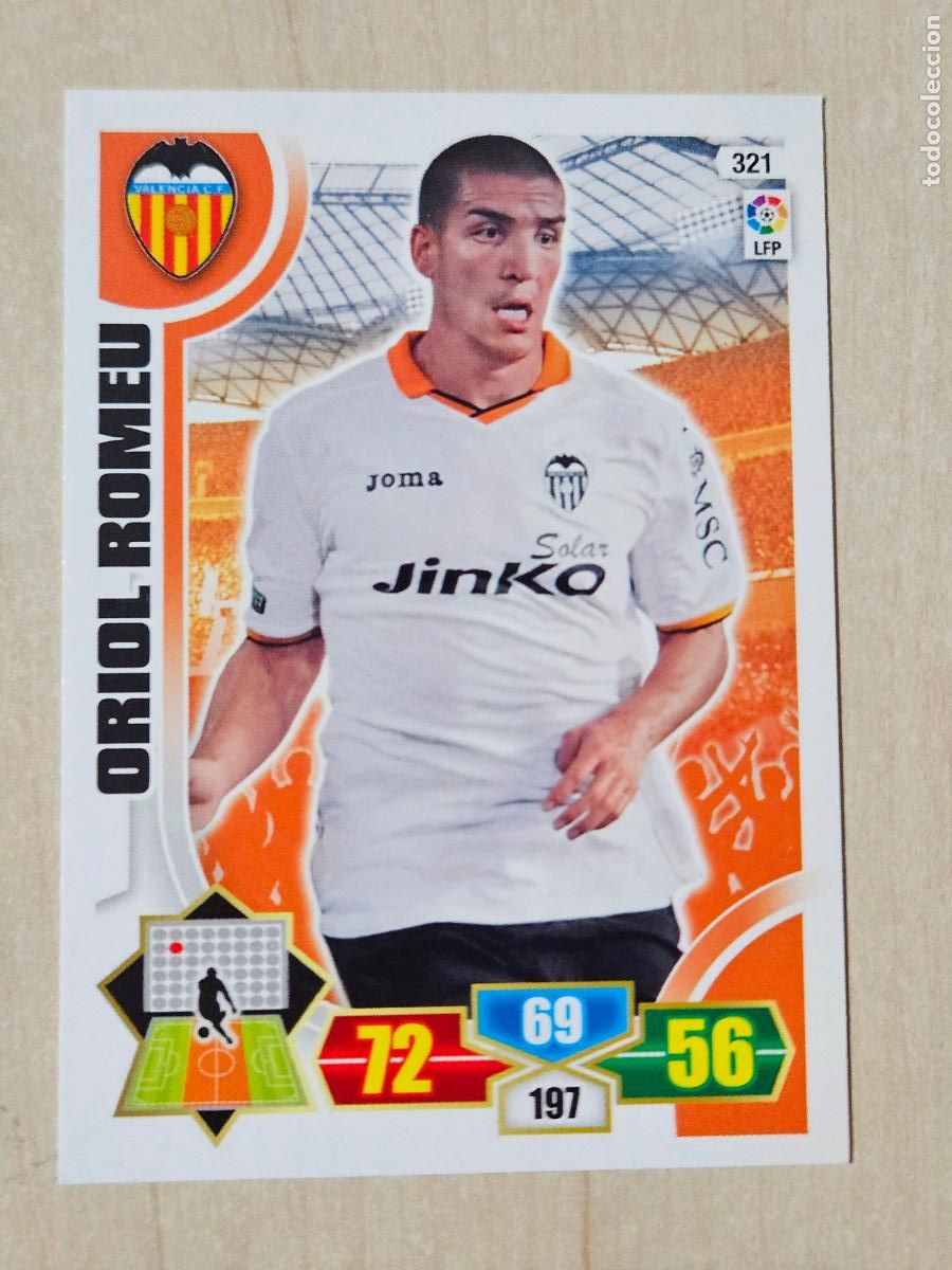 Cromos de f&uacute;tbol: FICHA N&ordm; 321 ORIOL ROMEU - ADRENALYN 13 14 - PANINI 2013 -14 - CROMO - VALENCIA