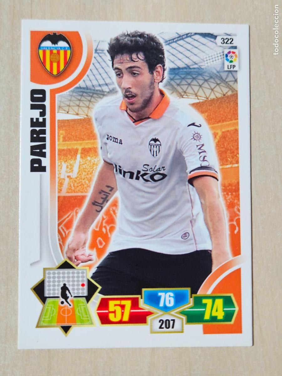 Cromos de f&uacute;tbol: FICHA N&ordm; 322 PAREJO - ADRENALYN 13 14 - PANINI 2013 -14 - CROMO - VALENCIA