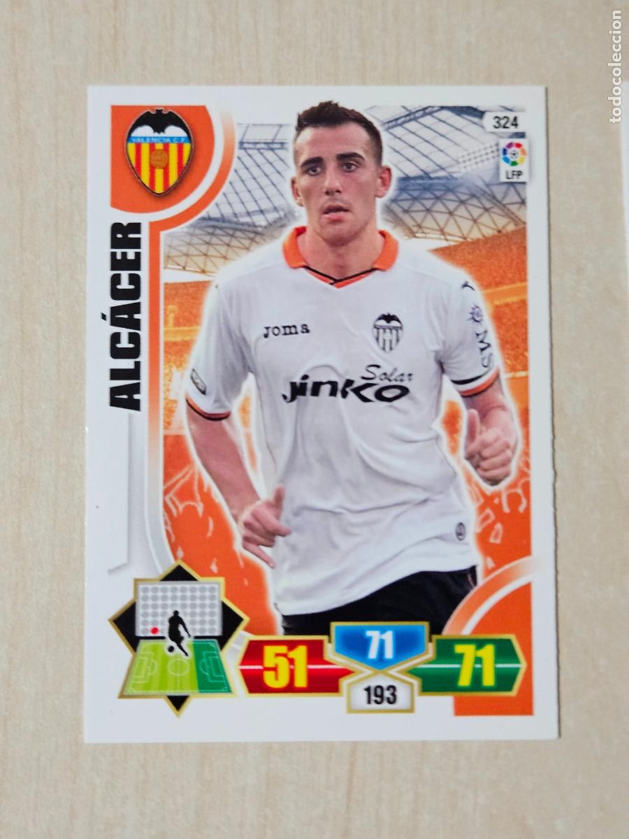 Cromos de f&uacute;tbol: FICHA N&ordm; 324 ALCACER - ADRENALYN 13 14 - PANINI 2013 -14 - CROMO - VALENCIA