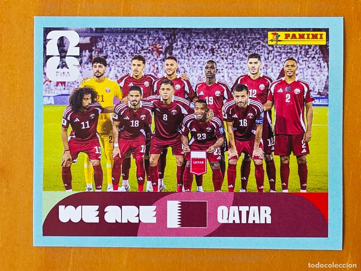Cromos de f&uacute;tbol: QAT 13 Alineaci&oacute;n equipo plantilla, Catar Qatar, Panini FIFA World Cup Mundial 2026 Sticker
