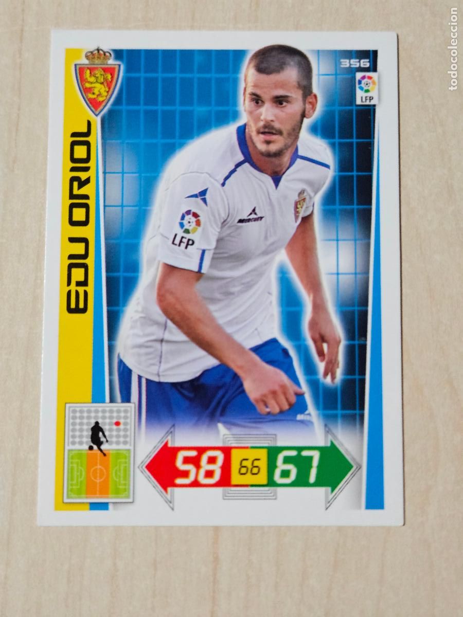 Figurine di Calcio: FICHA N&ordm; 356 EDU ORIOL - ADRENALYN 12 13 - PANINI 2012 -13 - CROMO - REAL ZARAGOZA