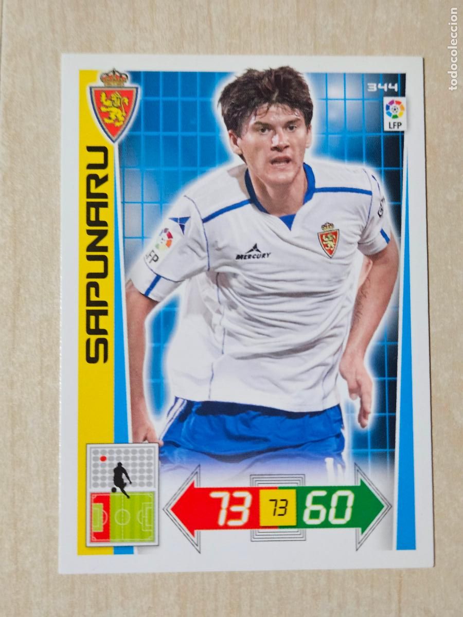 Cromos de f&uacute;tbol: FICHA N&ordm; 344 SAPUNARU - ADRENALYN 12 13 - PANINI 2012 -13 - CROMO - REAL ZARAGOZA