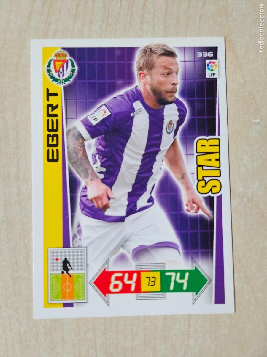 Cromos de f&uacute;tbol: FICHA N&ordm; 336 EBERT - ADRENALYN 12 13 - PANINI 2012 -13 - CROMO - REAL VALLADOLID