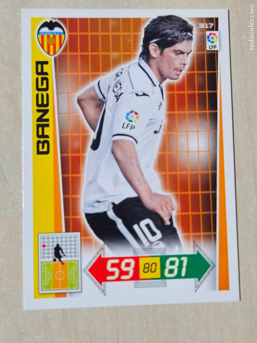 Cromos de f&uacute;tbol: FICHA N&ordm; 317 BANEGA - ADRENALYN 12 13 - PANINI 2012 -13 - CROMO - VALENCIA