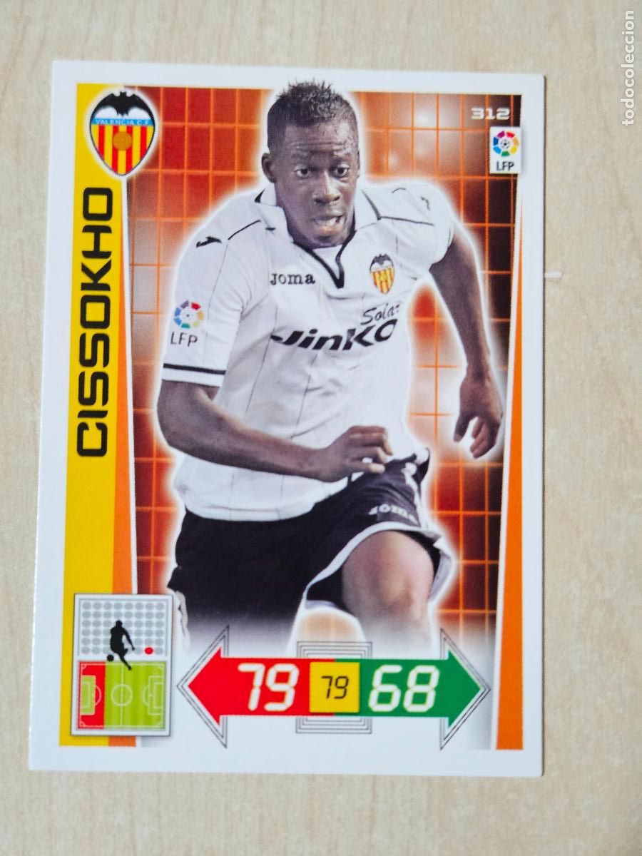Cromos de f&uacute;tbol: FICHA N&ordm; 312 CISSOKHO - ADRENALYN 12 13 - PANINI 2012 -13 - CROMO - VALENCIA