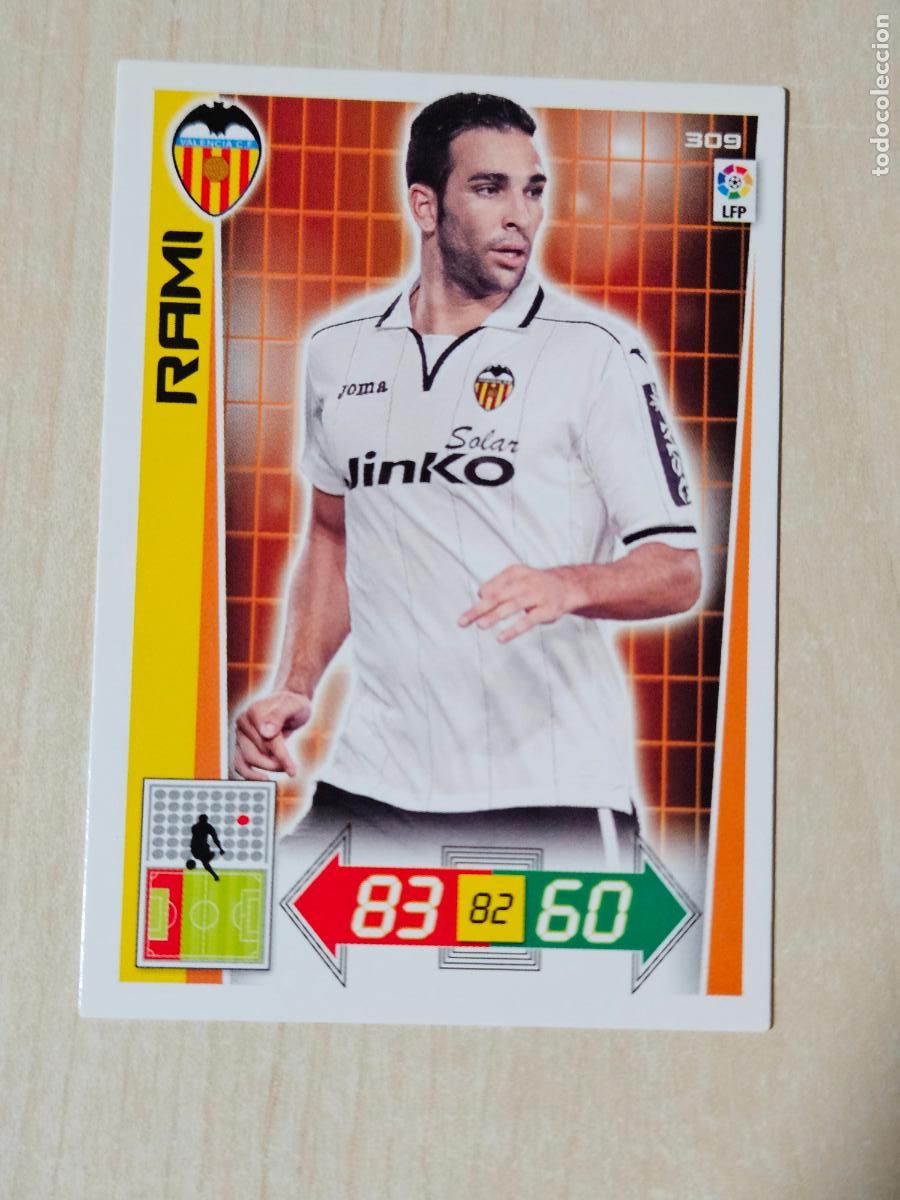 Cromos de f&uacute;tbol: FICHA N&ordm; 309 RAMI - ADRENALYN 12 13 - PANINI 2012 -13 - CROMO - VALENCIA
