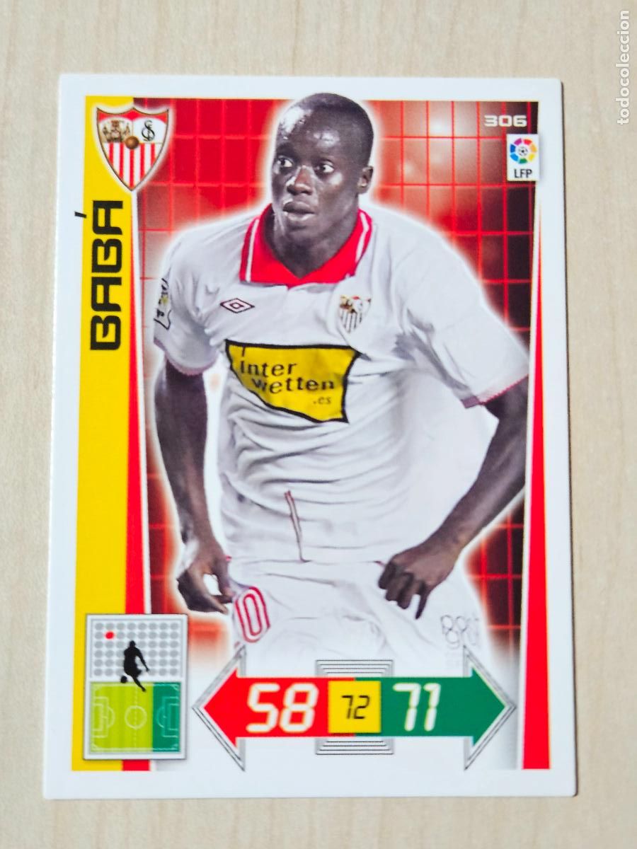 Cromos de f&uacute;tbol: FICHA N&ordm; 306 BABA - ADRENALYN 12 13 - PANINI 2012 -13 - CROMO - SEVILLA