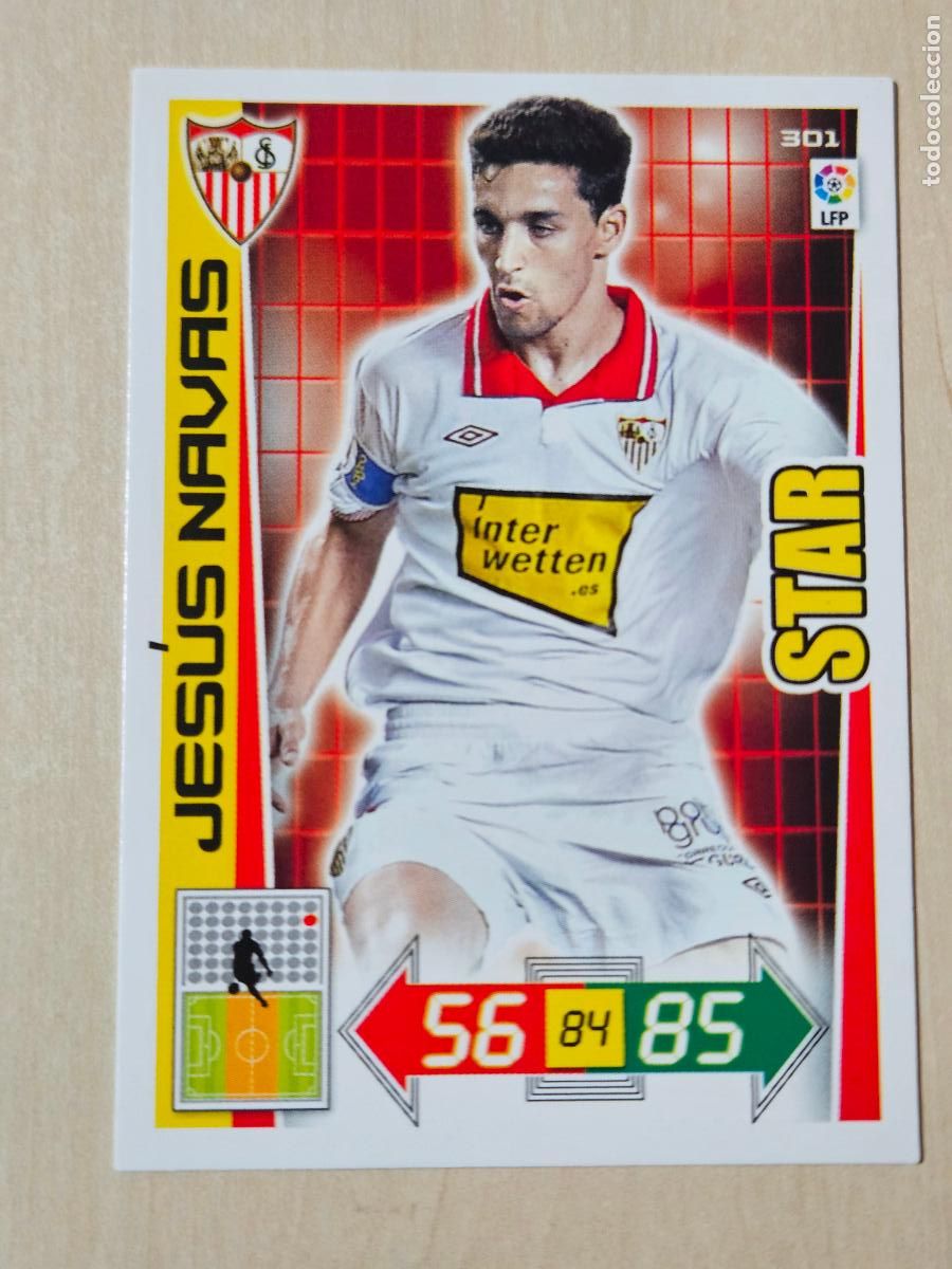 Cromos de f&uacute;tbol: FICHA N&ordm; 301 JESUS NAVAS - ADRENALYN 12 13 - PANINI 2012 -13 - CROMO - SEVILLA