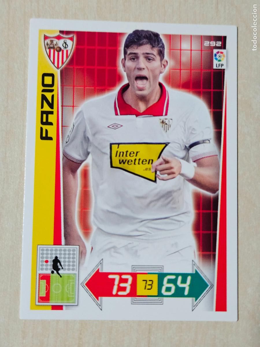 Figurine di Calcio: FICHA N&ordm; 292 FAZIO - ADRENALYN 12 13 - PANINI 2012 -13 - CROMO - SEVILLA