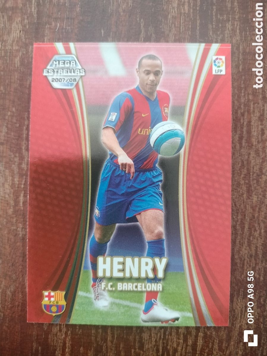 Cromos de f&uacute;tbol: Cromo card 383 Mega estrellas Henry Barcelona Megacracks Panini liga temporada 2007 2008 07 08