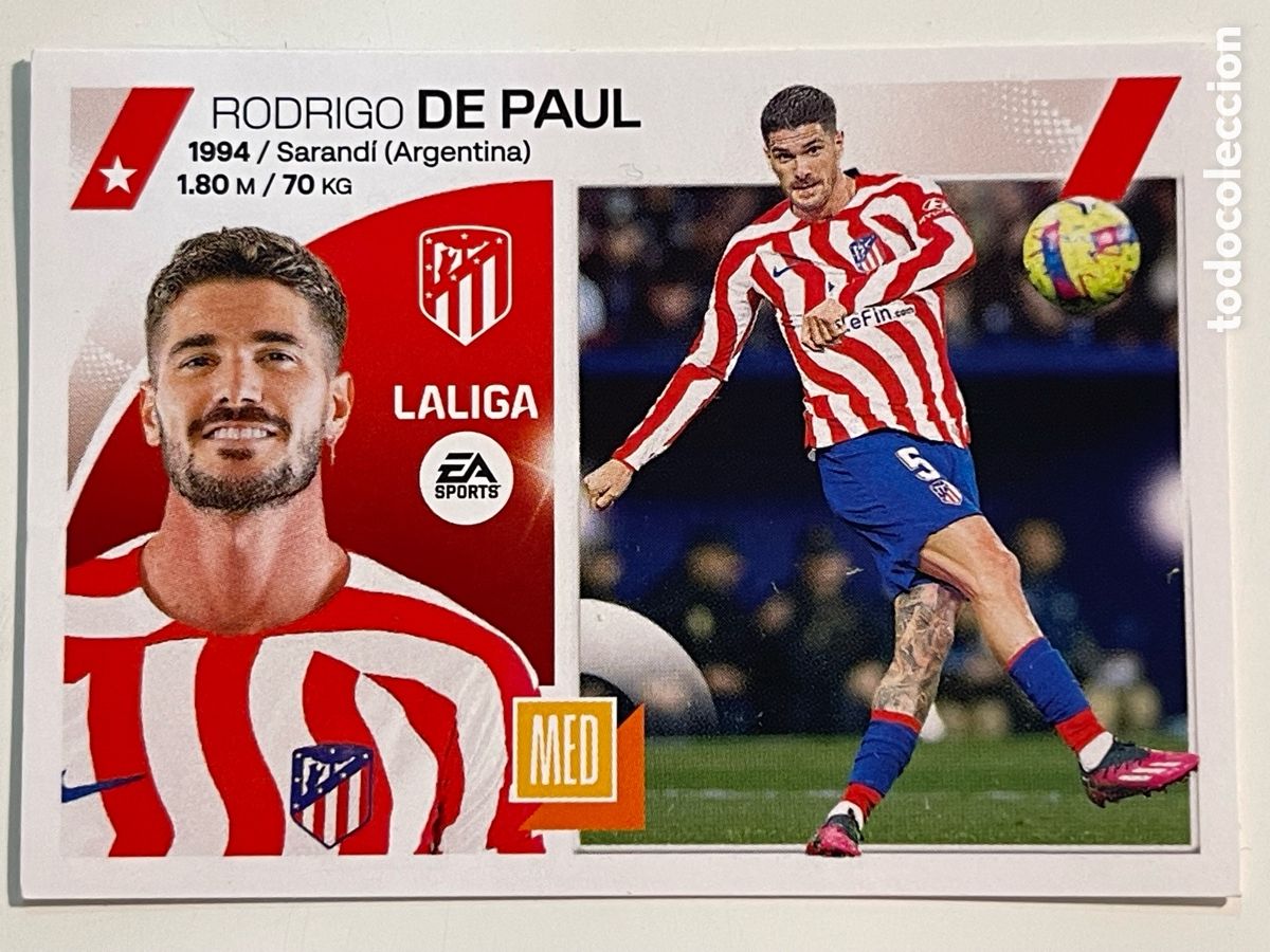 Cromos de f&uacute;tbol: Cromo Rodrigo de Paul colecci&oacute;n album de cromos LIGA 2023-24 Coleccciones este Panini