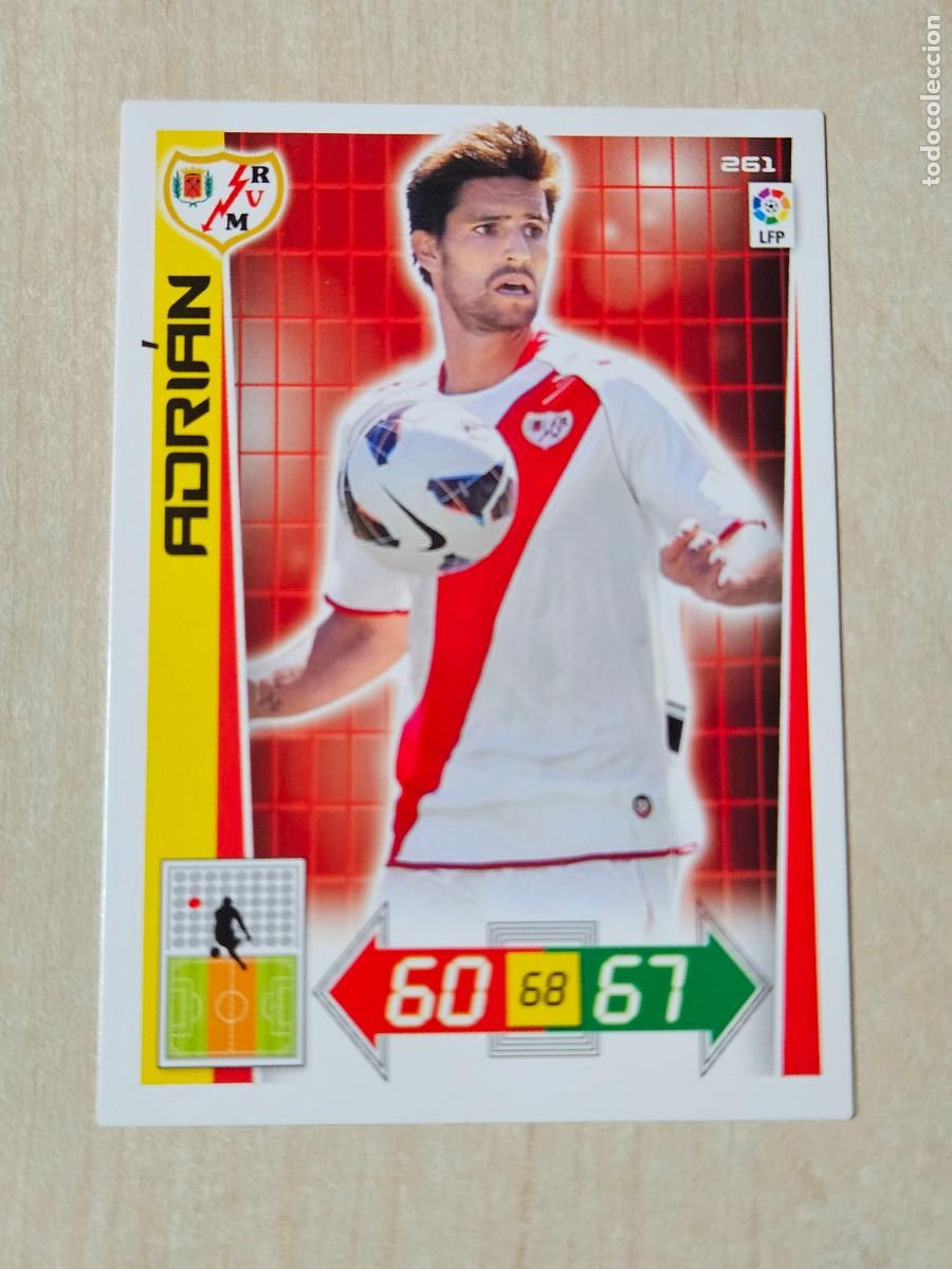 Cromos de f&uacute;tbol: FICHA N&ordm; 261 ADRIAN - ADRENALYN 12 13 - PANINI 2012 -13 - CROMO - RAYO VALLECANO