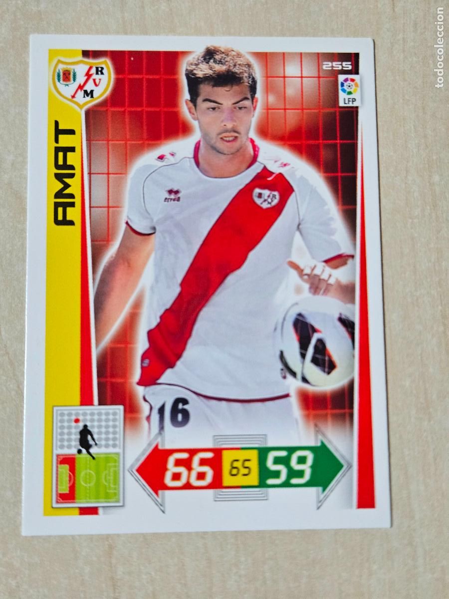 Cromos de f&uacute;tbol: FICHA N&ordm; 255 AMAT - ADRENALYN 12 13 - PANINI 2012 -13 - CROMO - RAYO VALLECANO