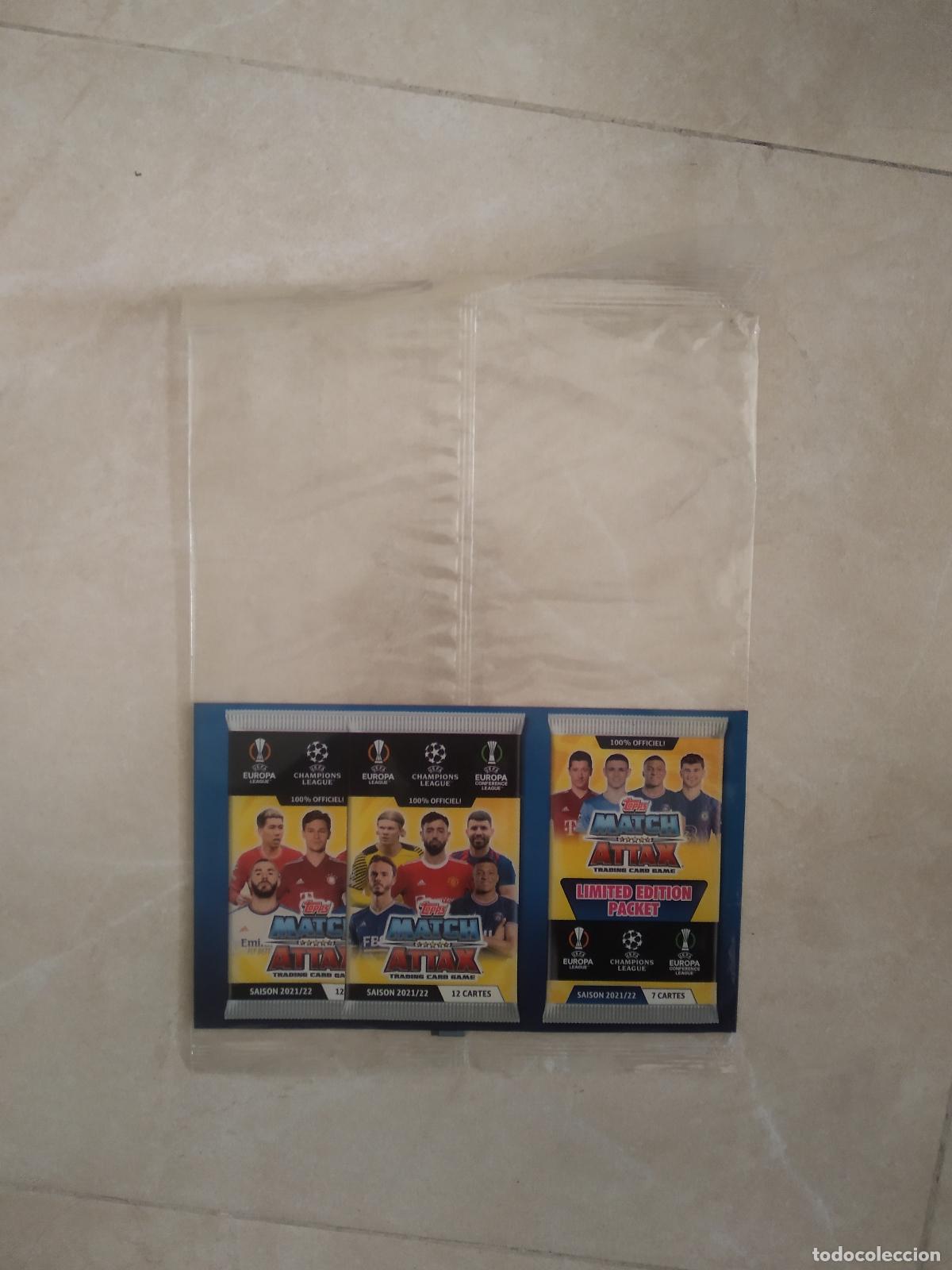 Football Stickers: SOBRE BOLSA PARA ALBUM CROMO FUTBOL TOPPS 21-22 MATCH ATTAX 2021-2022 MBAPPE HAALAND BENZEMA AG&Uuml;ERO