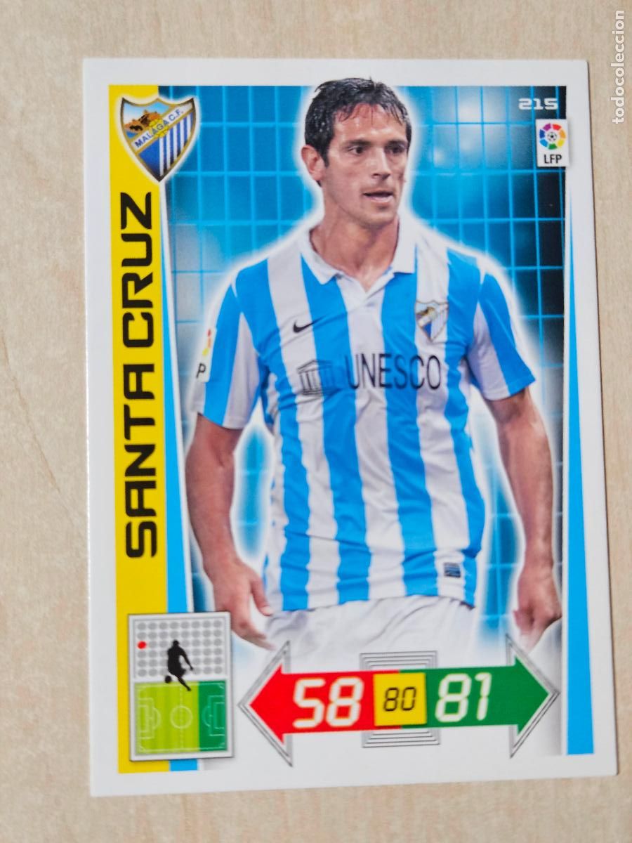 Figurine di Calcio: FICHA N&ordm; 215 SANTA CRUZ - ADRENALYN 12 13 - PANINI 2012 -13 - CROMO - MALAGA