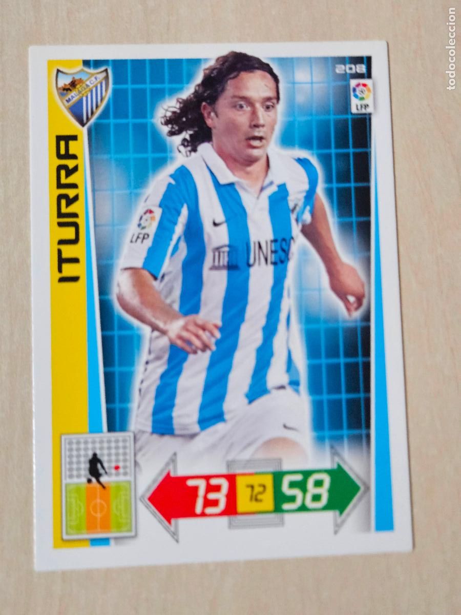 Figurine di Calcio: FICHA N&ordm; 208 ITURRA - ADRENALYN 12 13 - PANINI 2012 -13 - CROMO - MALAGA
