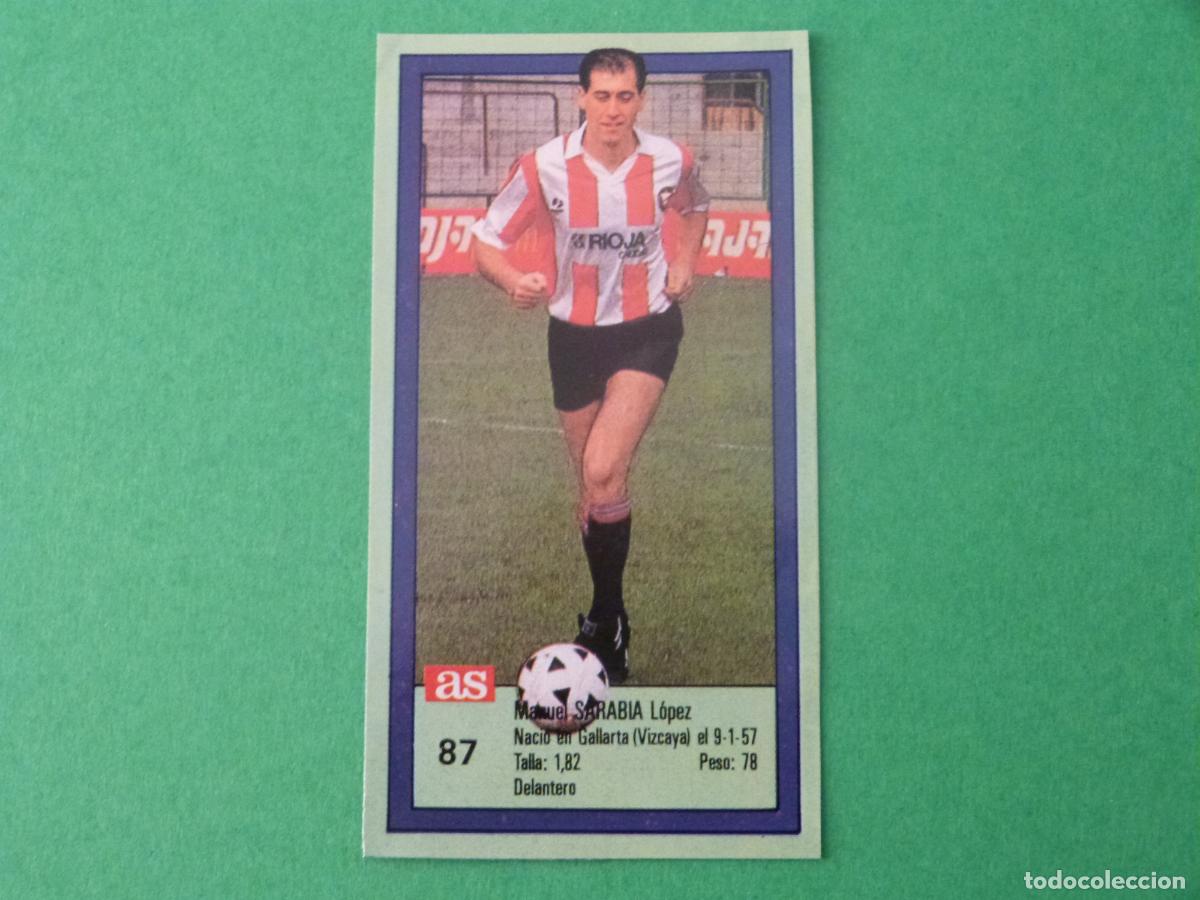 Figurine di Calcio: CROMO FUTBOL SARABIA U.D.LOGRO&Ntilde;ES RECORTADO N&ordm; 87 ASES DE LA LIGA 1989-1990/89-90 DIARIO AS