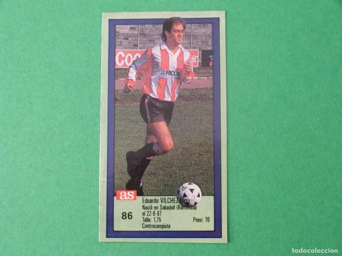 Cromos de f&uacute;tbol: CROMO FUTBOL VILCHEZ U.D.LOGRO&Ntilde;ES RECORTADO N&ordm; 86 ASES DE LA LIGA 1989-1990/89-90 DIARIO AS