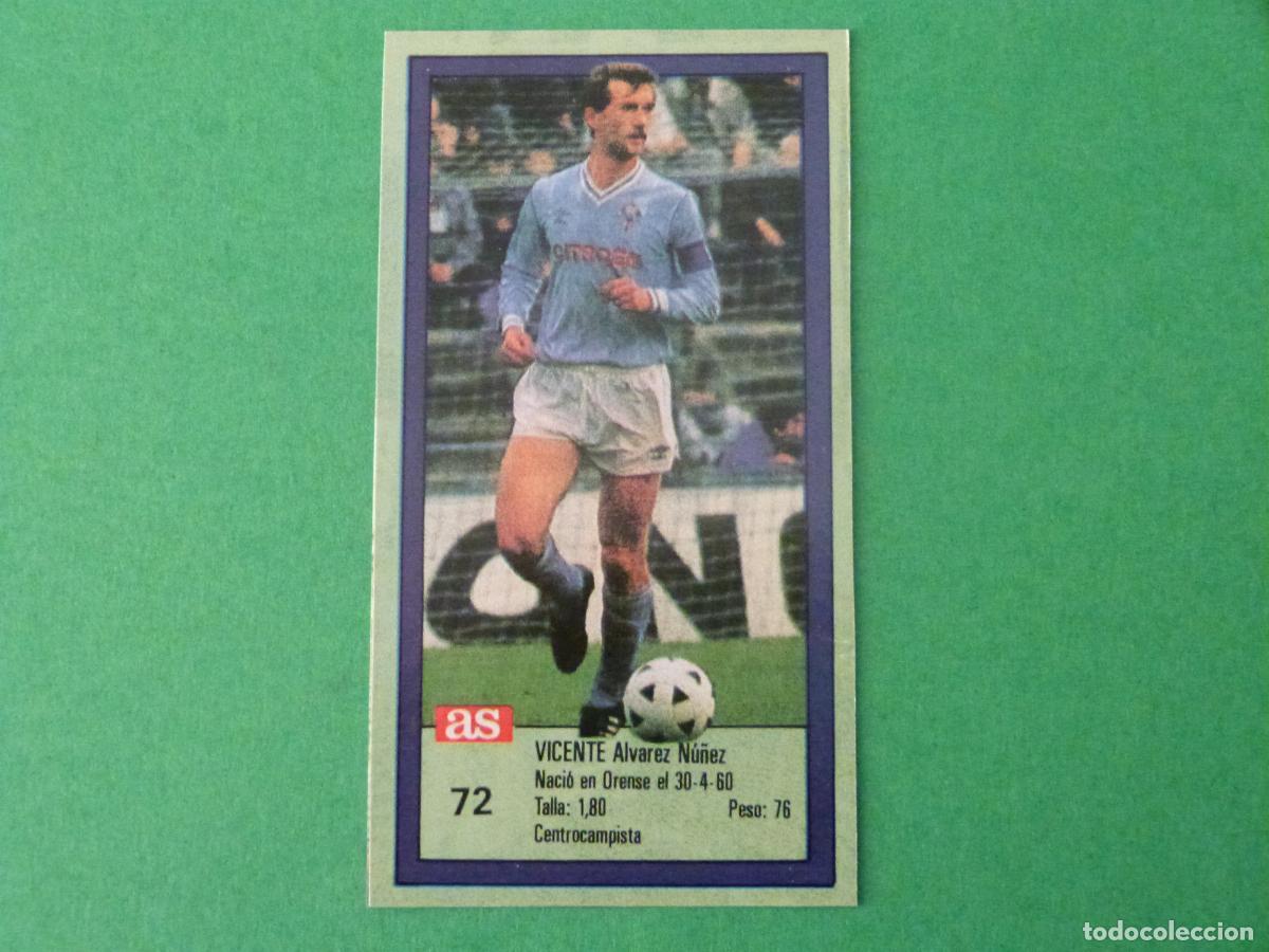 Cromos de f&uacute;tbol: CROMO FUTBOL VICENTE CELTA DE VIGO RECORTADO N&ordm; 72 ASES DE LA LIGA 1989-1990/89-90 DIARIO AS