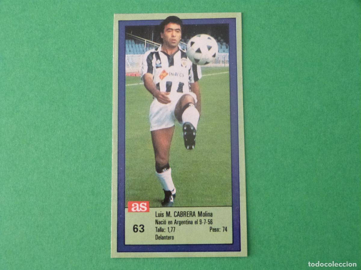 Cartes &agrave; collectionner de Football: CROMO FUTBOL CABRERA C.D.CASTELLON RECORTADO N&ordm; 63 ASES DE LA LIGA 1989-1990/89-90 DIARIO AS