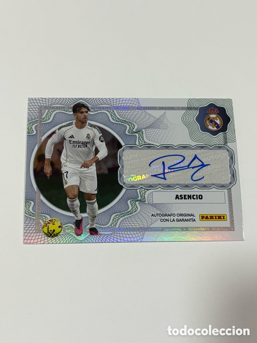 Cromos de f&uacute;tbol: Ra&uacute;l Asencio Auto Autograph Firma Original Real Madrid Panini Club