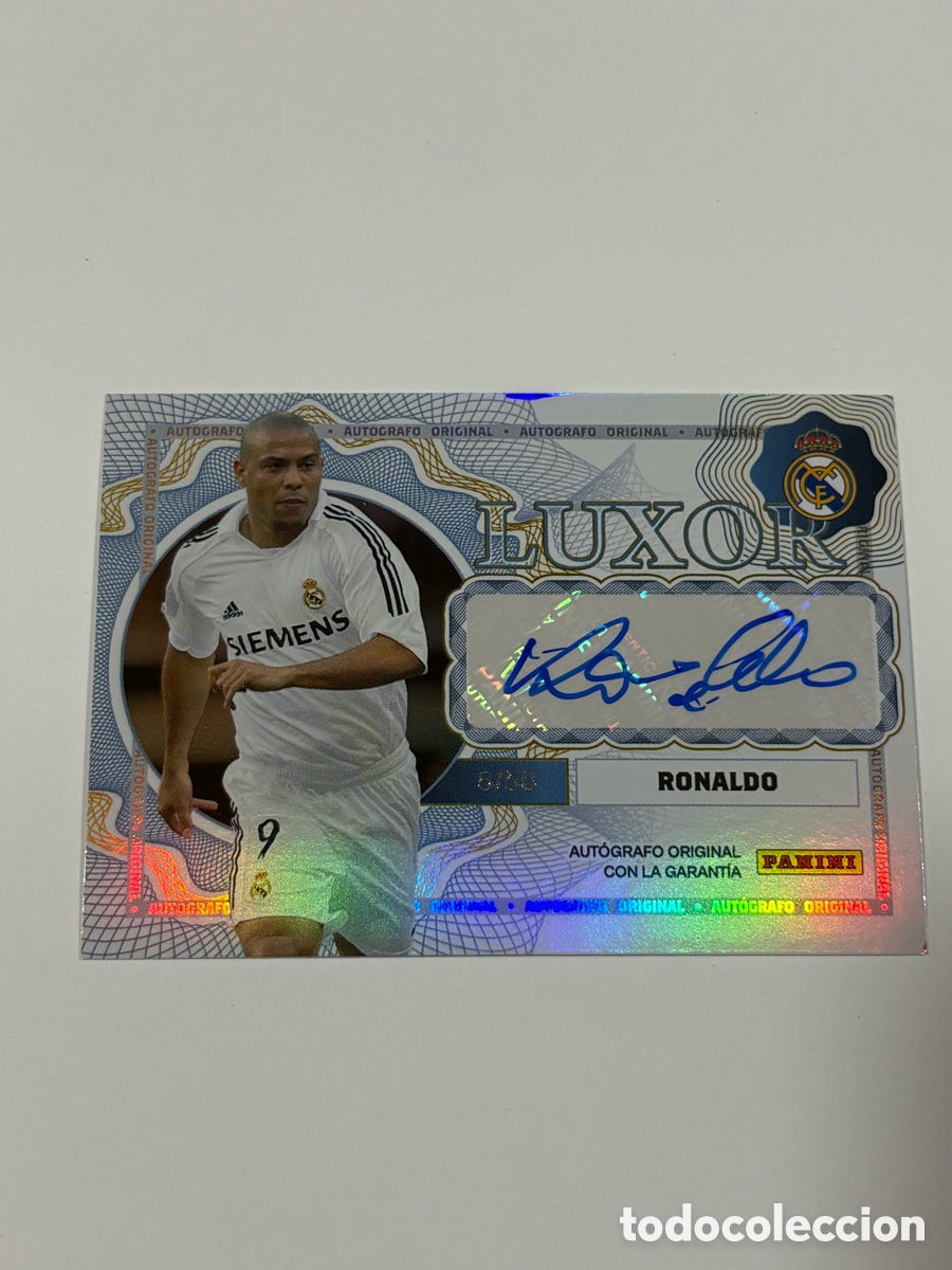Cromos de f&uacute;tbol: Ronaldo Nazario /50 Luxor Auto Autograph Original Real Madrid Panini Club
