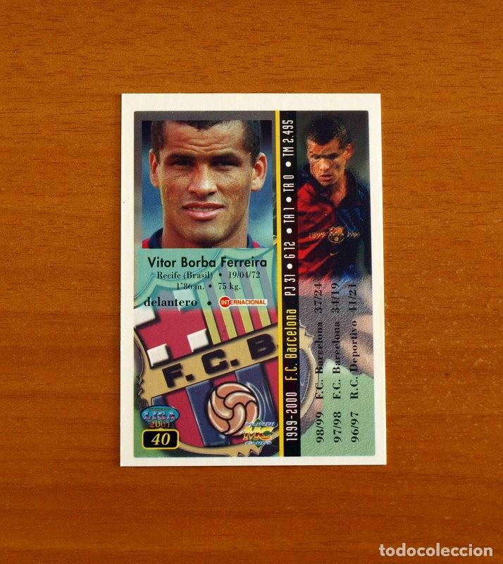 Cromos de f&uacute;tbol: Barcelona - N&ordm; 40, Rivaldo - Las Fichas de la Liga Mundicromo 2000-2001, 02-01