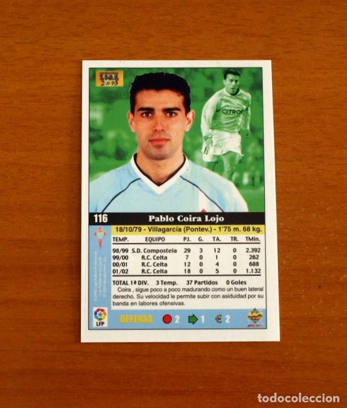 Cromos de f&uacute;tbol: Celta de Vigo - N&ordm; 116 Coira - Mundicromo Las Fichas de la Liga 2002-2003, 02-03