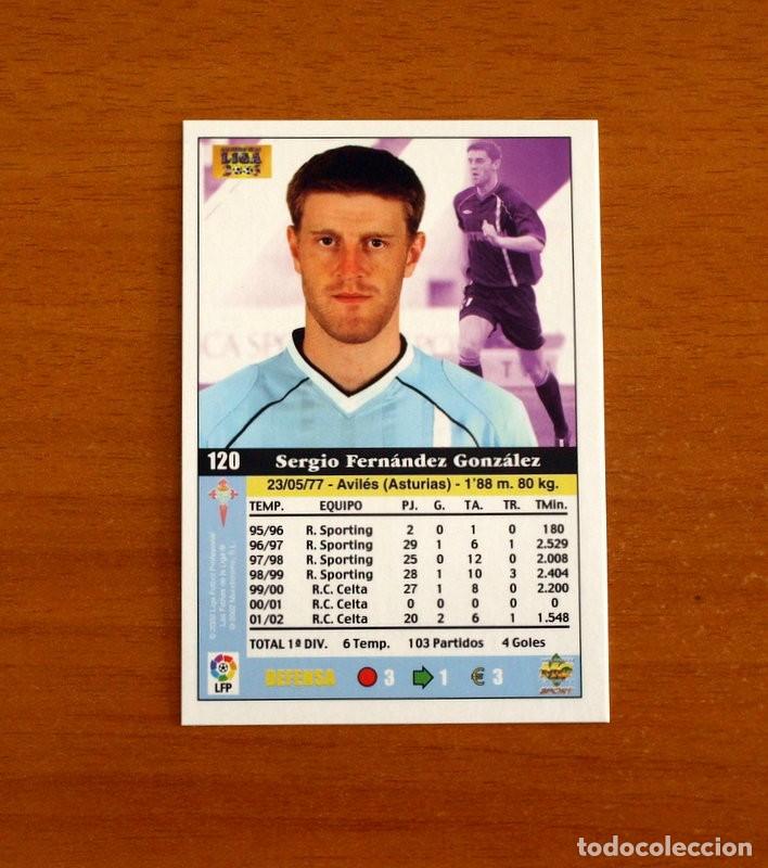 Cromos de f&uacute;tbol: Celta de Vigo - N&ordm; 120 Sergio - Mundicromo Las Fichas de la Liga 2002-2003, 02-03