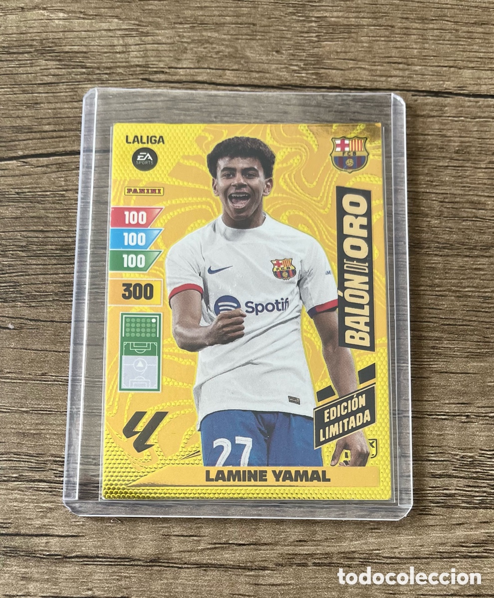 Cromos de f&uacute;tbol: LAMINE YAMAL BAL&Oacute;N DE ORO EDICI&Oacute;N LIMITADA ADRENALYN XL LA LIGA 2023 2024