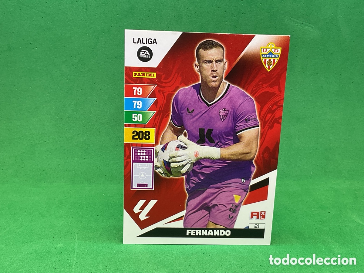 Cromos de f&uacute;tbol: N&ordm; 21. FERNANDO. UD ALMERIA. LA LIGA 2023/2024. ADRENALYN XL TRADING CARD GAME. PANINI.