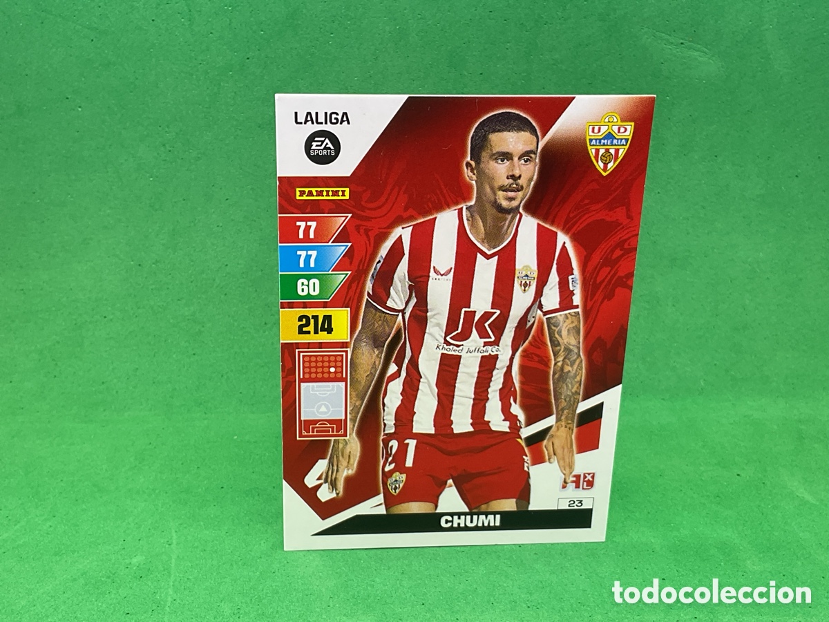 Cromos de f&uacute;tbol: N&ordm; 23. CHUMI. UD ALMERIA. LA LIGA 2023/2024. ADRENALYN XL TRADING CARD GAME. PANINI.