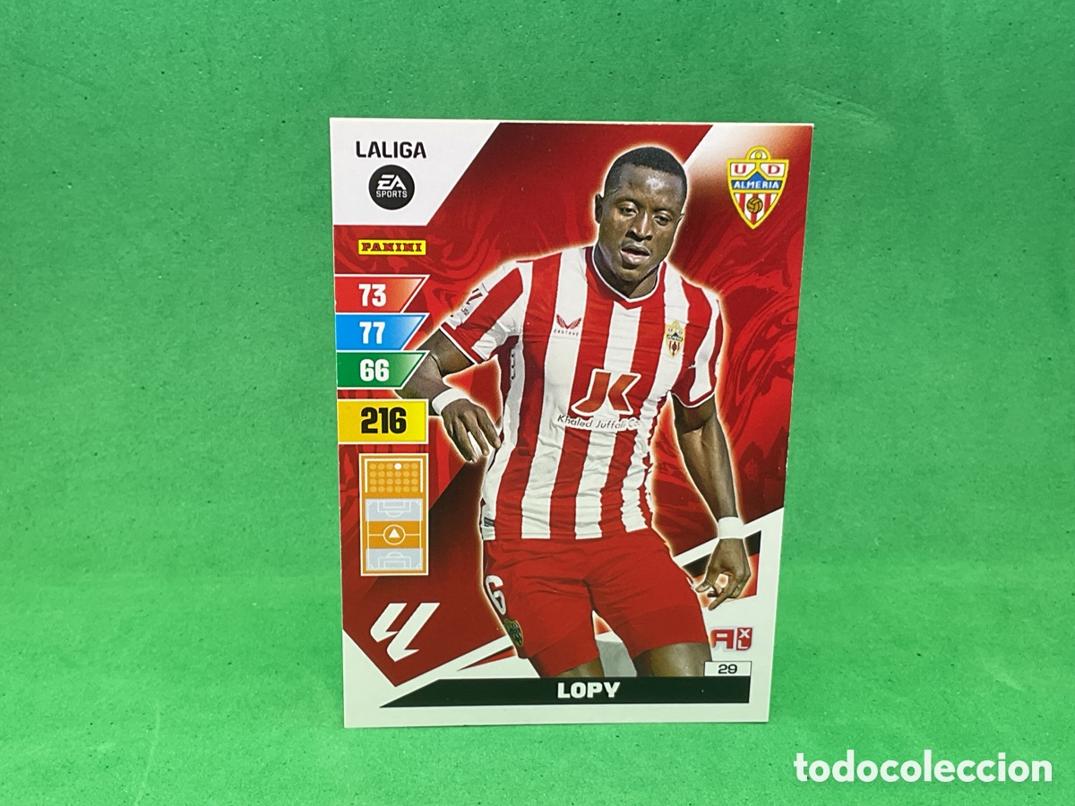 Cromos de f&uacute;tbol: N&ordm; 29. LOPY. UD ALMERIA. LA LIGA 2023/2024. ADRENALYN XL TRADING CARD GAME. PANINI.