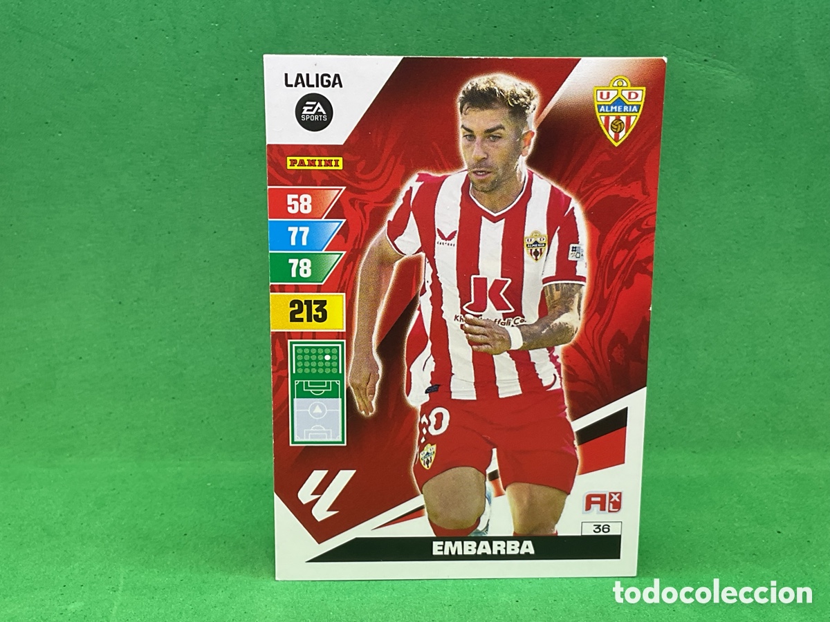 Cromos de f&uacute;tbol: N&ordm; 36 . EMBARBA . UD ALMERIA. LA LIGA 2023/2024. ADRENALYN XL TRADING CARD GAME. PANINI.