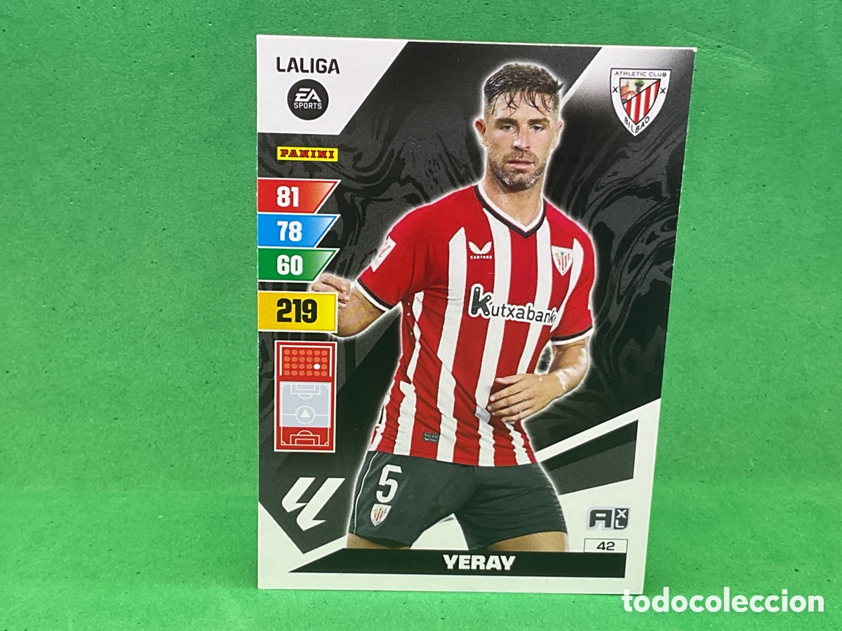 Cromos de f&uacute;tbol: N&ordm; 42 . YERAY .ATHLECTIC CLUB BILBAO. LA LIGA 2023/2024. ADRENALYN XL TRADING CARD GAME. PANINI.