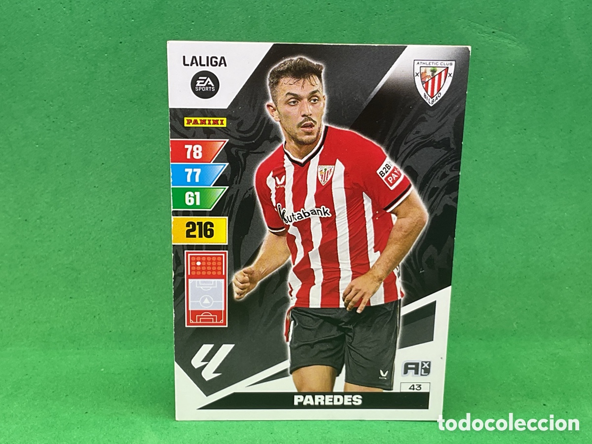 Cromos de f&uacute;tbol: N&ordm; 43 . PAREDES .ATHLECTIC CLUB BILBAO. LA LIGA 2023/2024. ADRENALYN XL TRADING CARD GAME. PANINI.