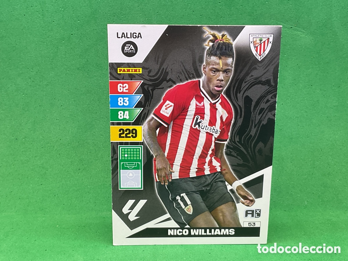 Cromos de f&uacute;tbol: N&ordm; 53 .NICO WILLIAMS .ATHLETIC C. BILBAO. LA LIGA 2023/2024. ADRENALYN XL TRADING CARD GAME. PANINI.
