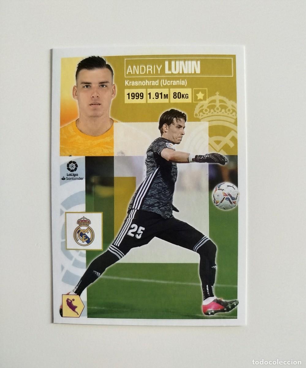 Cromos de f&uacute;tbol: Lunin 3 SIN PEGAR NUNCA PEGADO Real Madrid CF Liga Ediciones Este 20 21 / 2020 2021