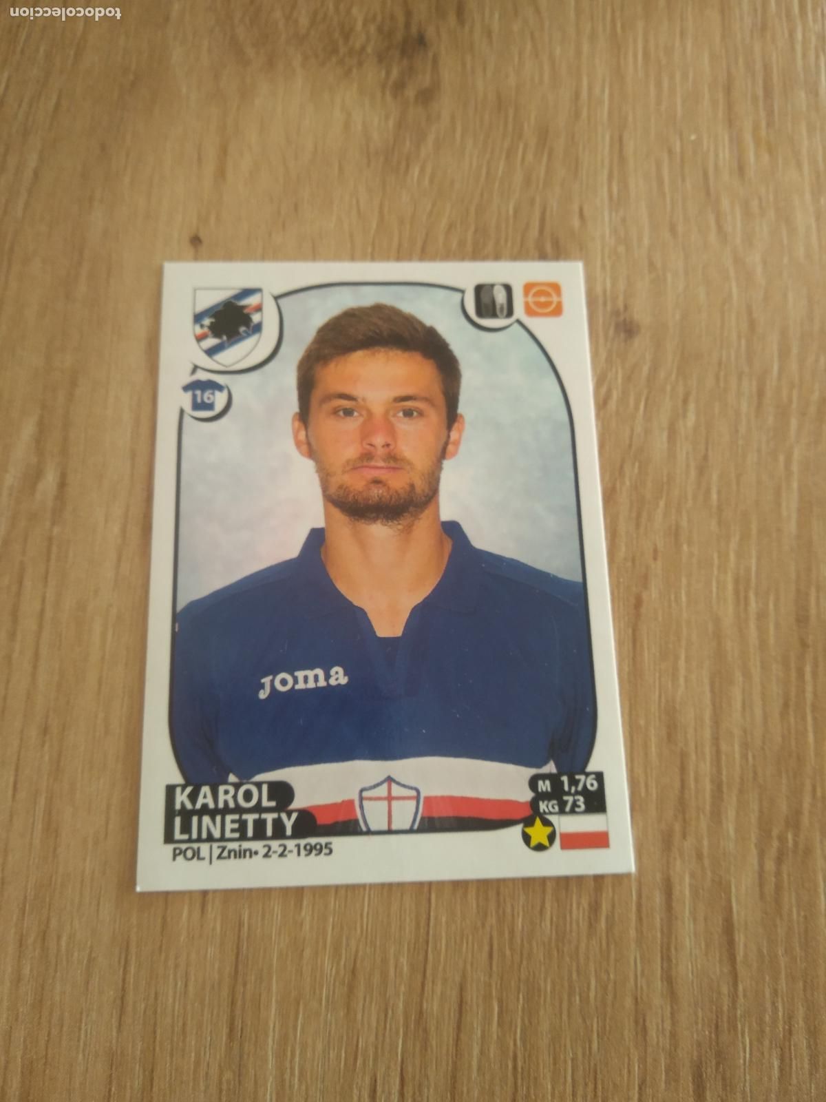 Cromos de f&uacute;tbol: 440 KAROL LINETTY SAMPDORIA CROMO FUTBOL PANINI LIGA ITALIA 17-18 CALCIATORI 2017-2018