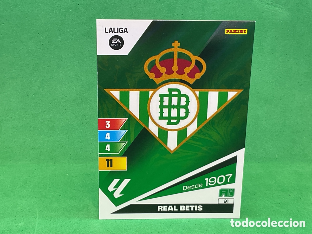 Cromos de f&uacute;tbol: N&ordm; 91 . ESCUDO . REAL BETIS . LA LIGA 2023/2024. ADRENALYN XL TRADING CARD GAME. PANINI