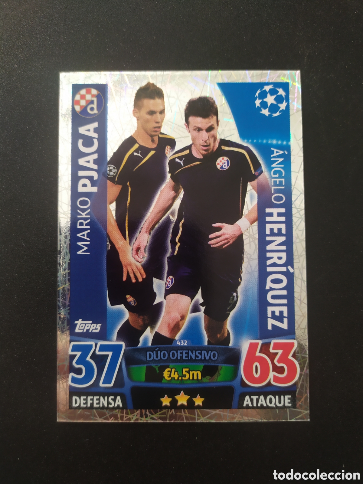 Cromos de f&uacute;tbol: UEFA Champions match attax topps 2015 2016 15 16 Pjaca Henriquez n&deg; 432 Dinamo Zagreb