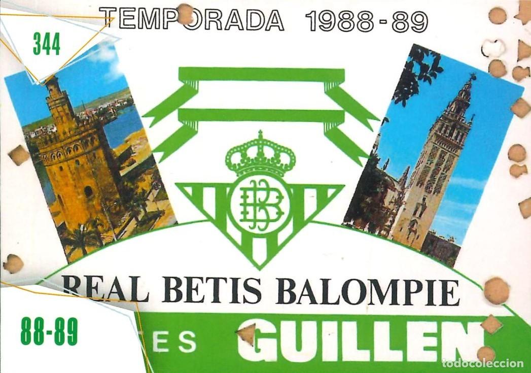 Fu&szlig;ball-Sticker: FUTBOL - BETIS CARDS - 2025-2026 - 25-26 - REAL BETIS - 344 - CARNET - TEMPORADA 1988-1989